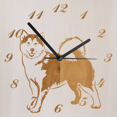 Alaskan Malamute Clock